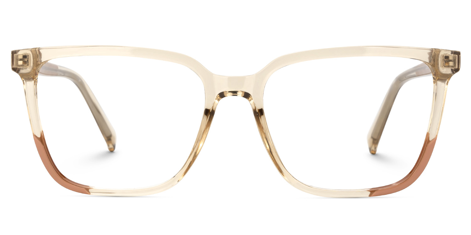 Krissy Champagne Eyeglasses in Square Full-Frame  | ZEELOOL UK0
