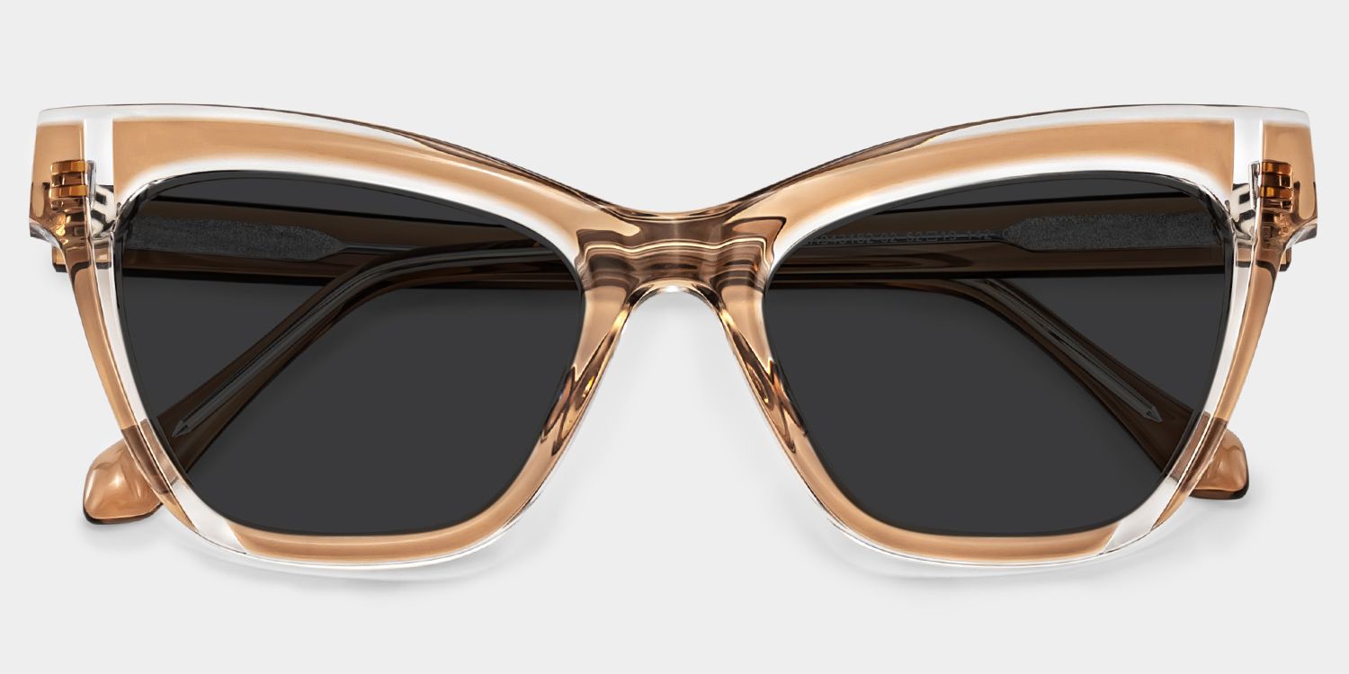 Saucie Light Brown Cat eye Frame Sunglasses | ZEELOOL UK1