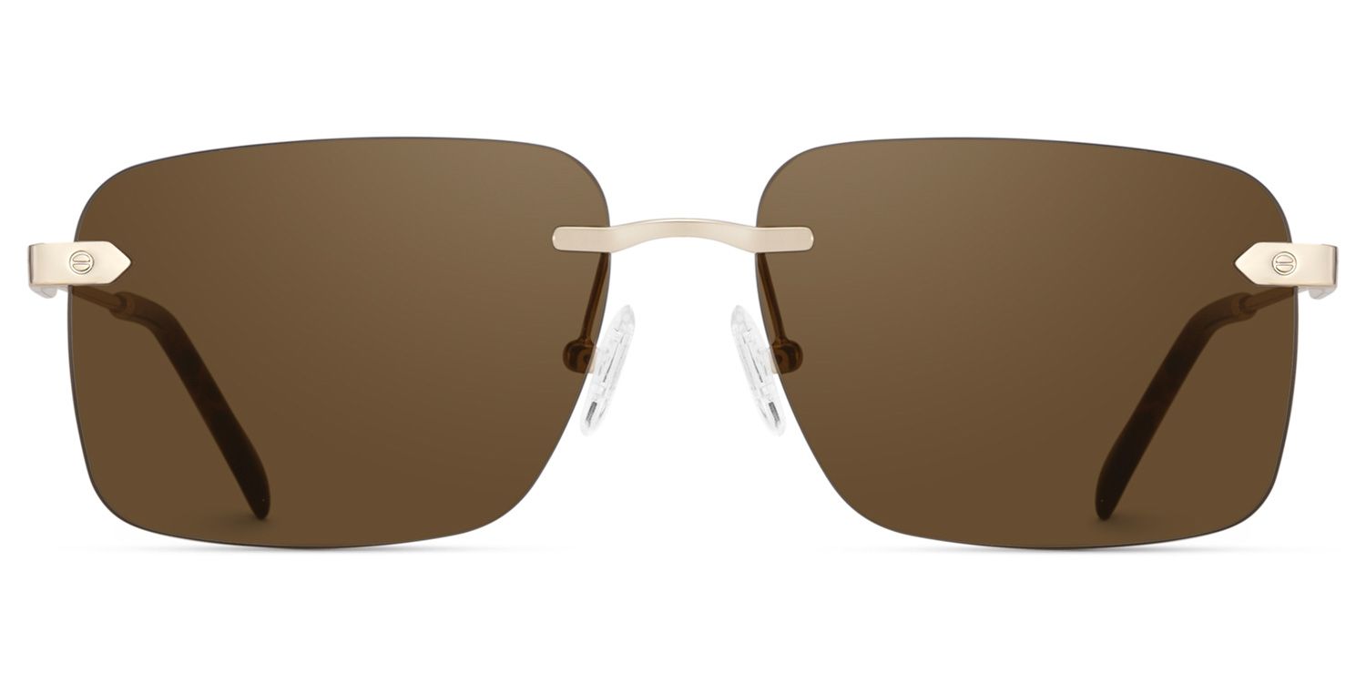 Rey Rectangle Gold Sunglasses for Women & Men | ZEELOOL UK0