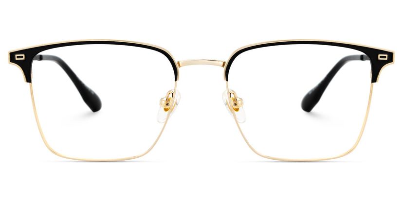 Dawson Browline Black Gold Glasses