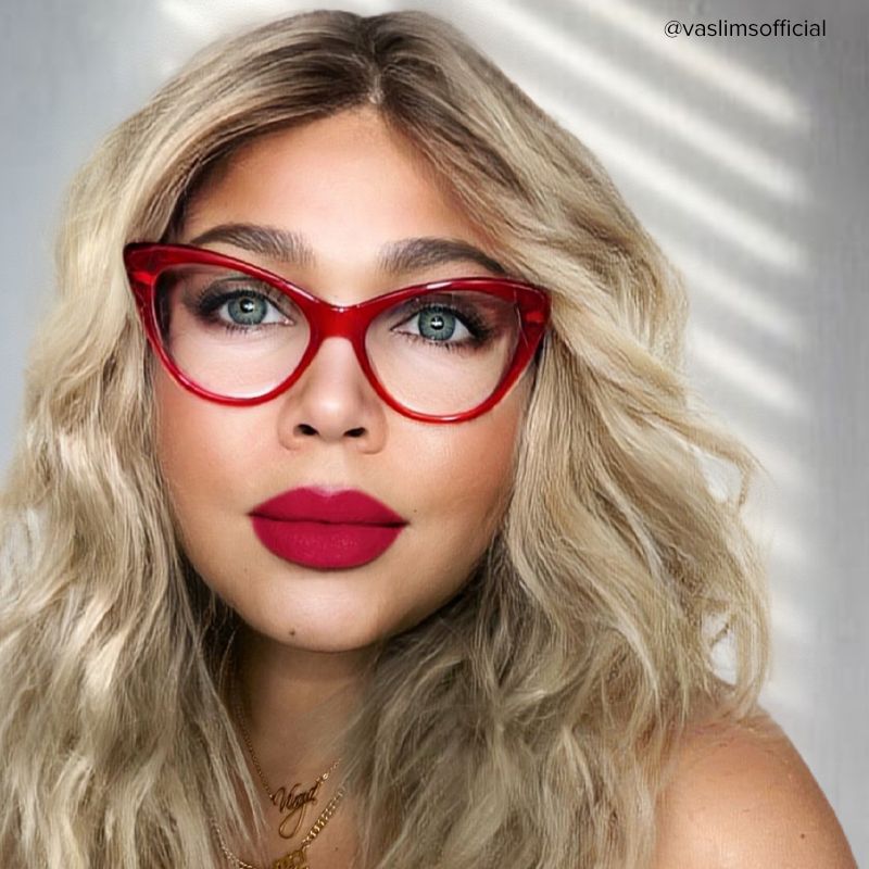 Cat Eye Red Glasses | ZEELOOL UK5