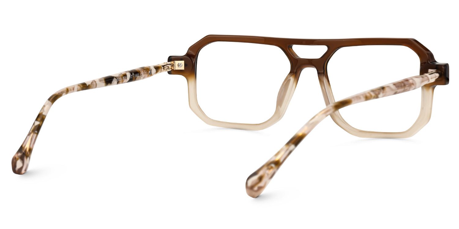 Brown Brackett Aviator Frame Eyeglasses | ZEELOOL UK3