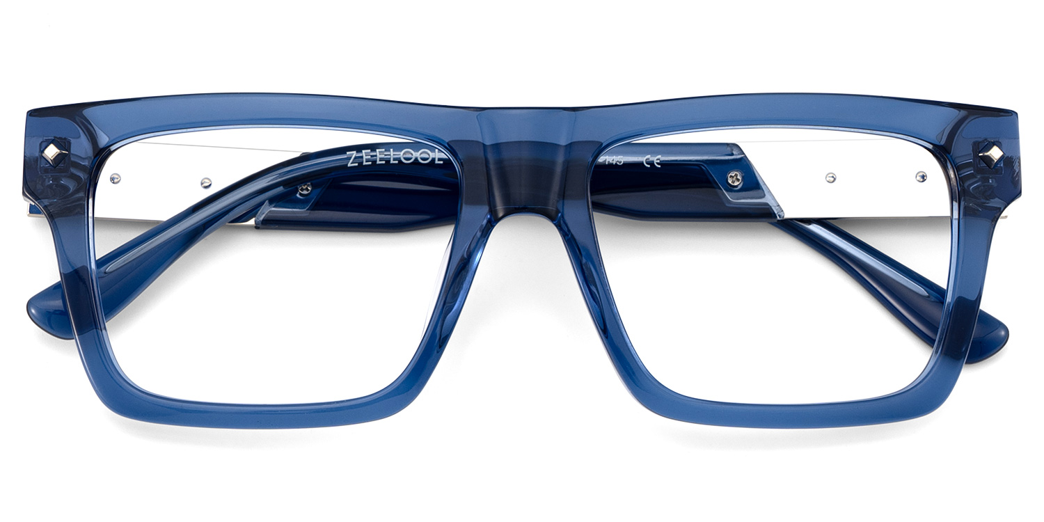 Trent Eyeglasses in Rectangle Blue Frame | ZEELOOL UK2