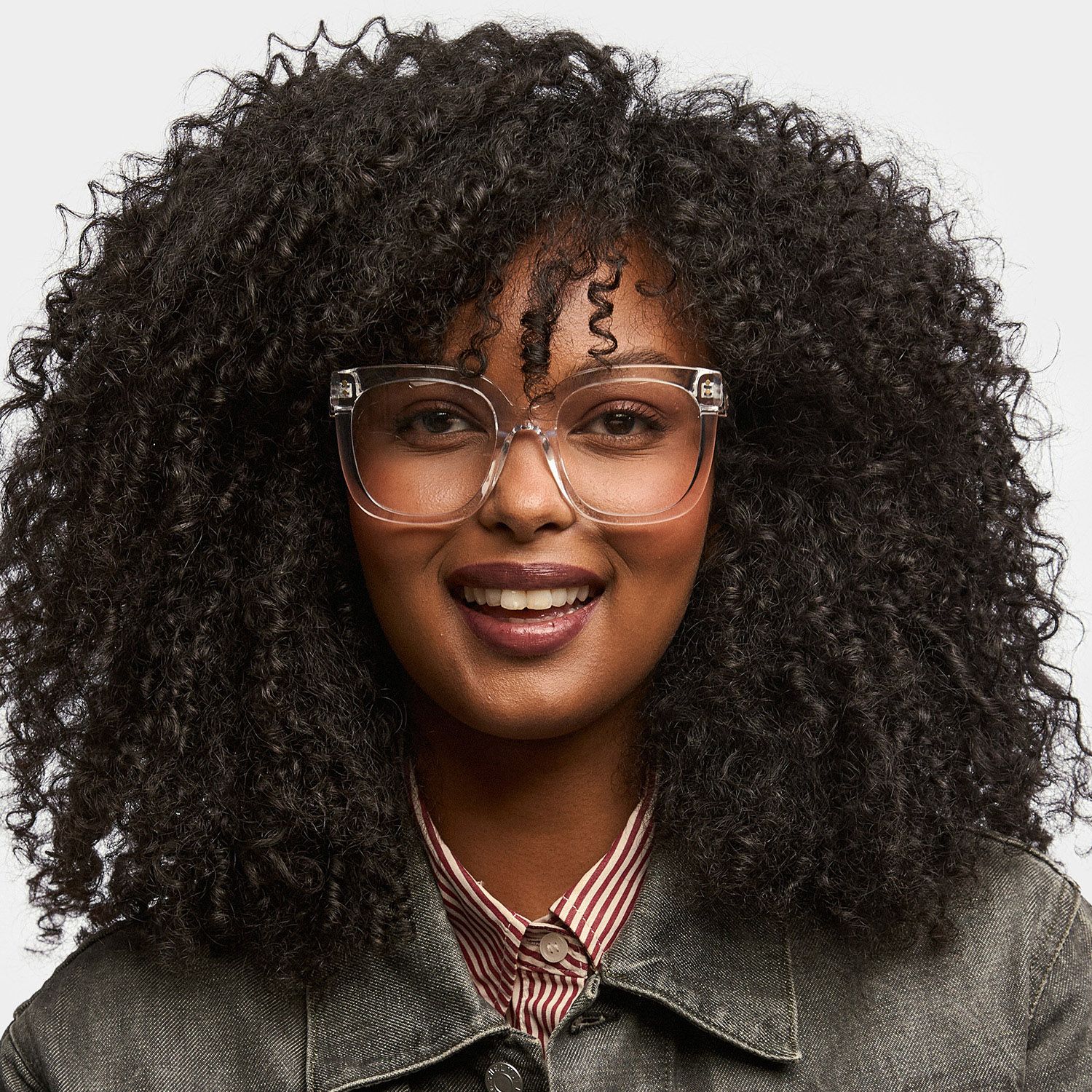 Ebony Square Clear Clear Frame Glasses | Zeelool0