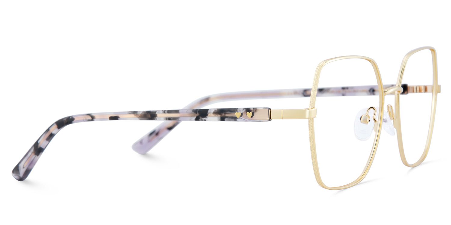 Billie Golden Geometric Prescription Glasses | ZEELOOL UK3