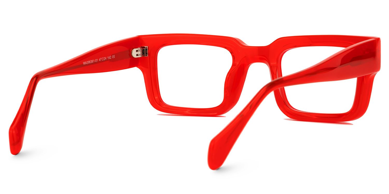 Glaucia Square Red Glasses | ZEELOOL UK3
