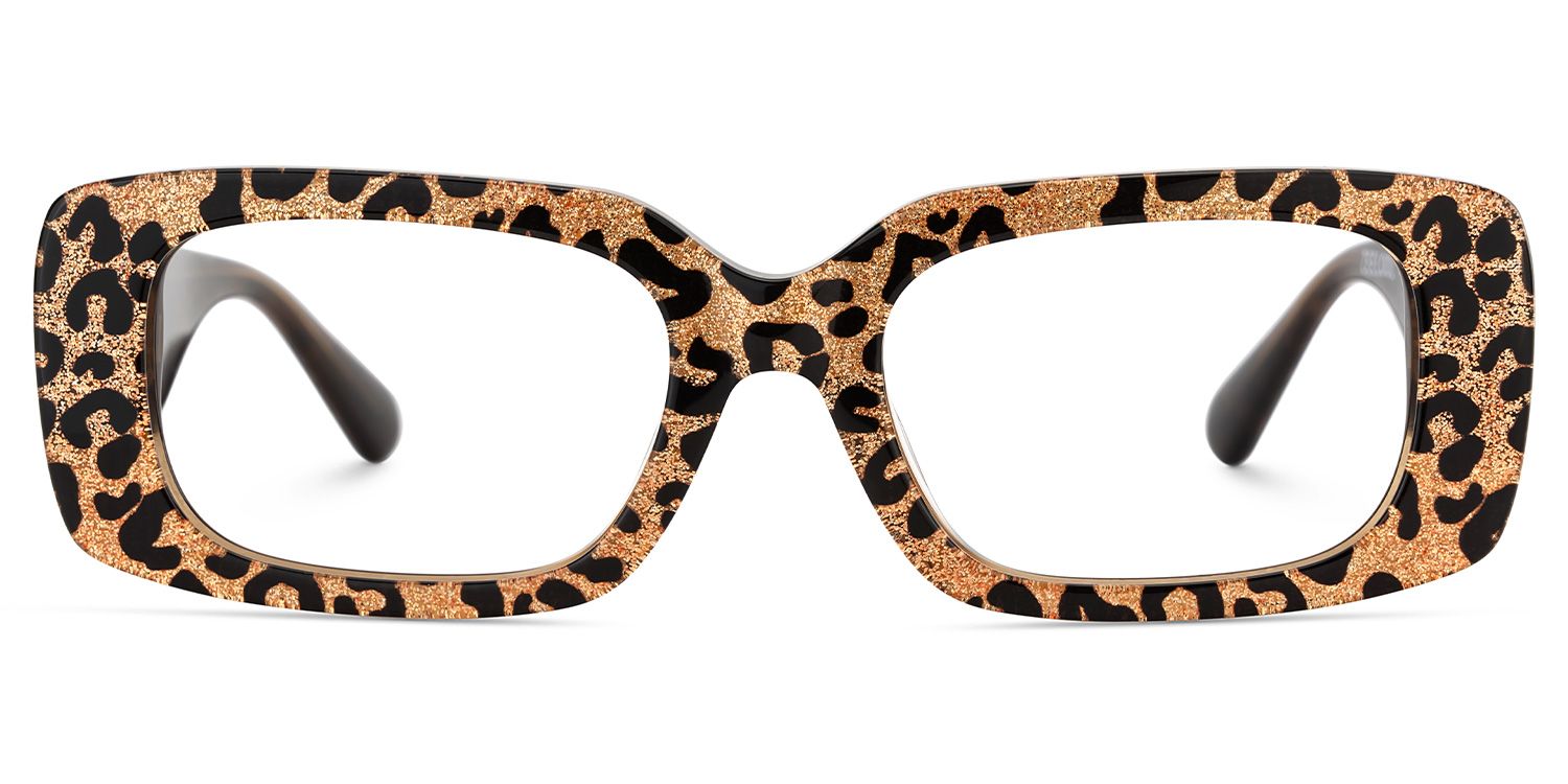 Jonas Rectangle Leopard Color Frame Glasses for Women | ZEELOOL UK1