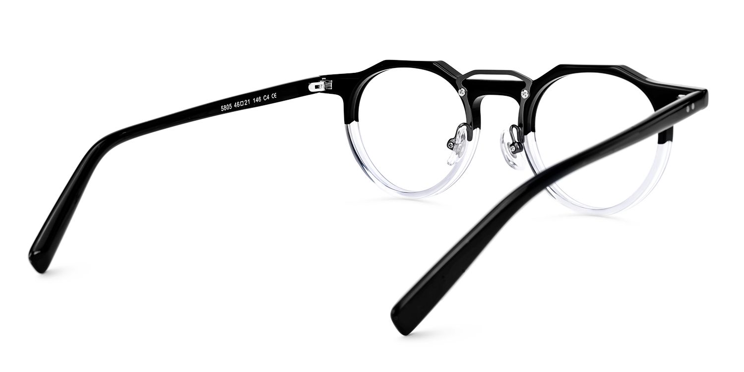 Adjustable Nose Pads Jerria Eyeglasses, Jerria Black-Clear Glasses -Zeelool3