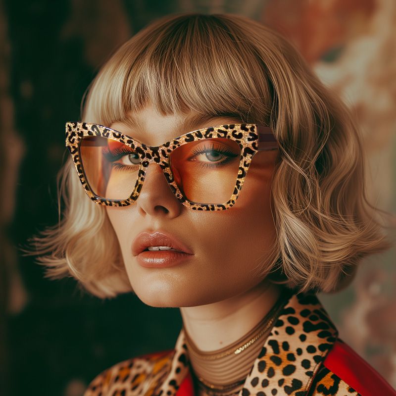 Designer Ansyah Cat Eye Leopard Print Frame Glasses5