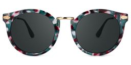 Quentina Round Blue Glasses0