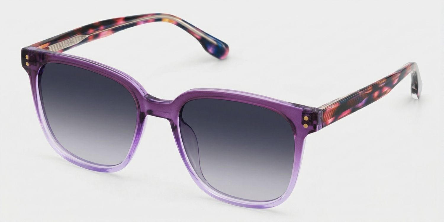 Donnalyn Square Purple Full Rim Sunglasses | ZEELOOL UK2