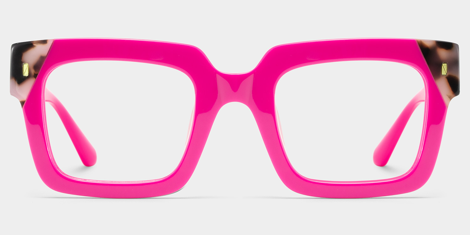 Sarah Square Pink Tortoise Glasses0
