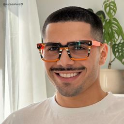 Laguer Rectangle Orange Glasses6