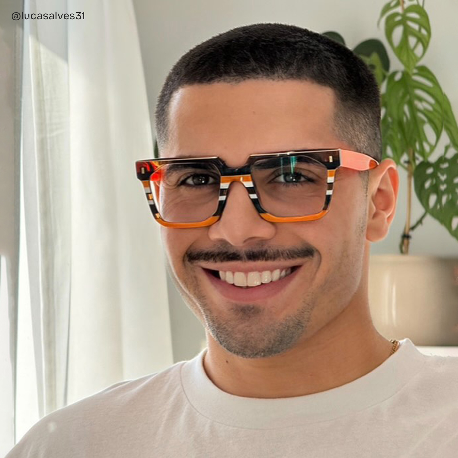 Laguer Rectangle Orange Glasses6
