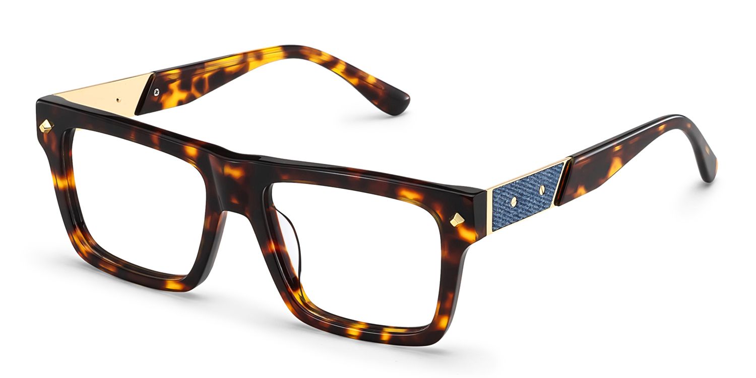 Trent Eyeglasses in Rectangle Tortoise Frame | ZEELOOL UK3