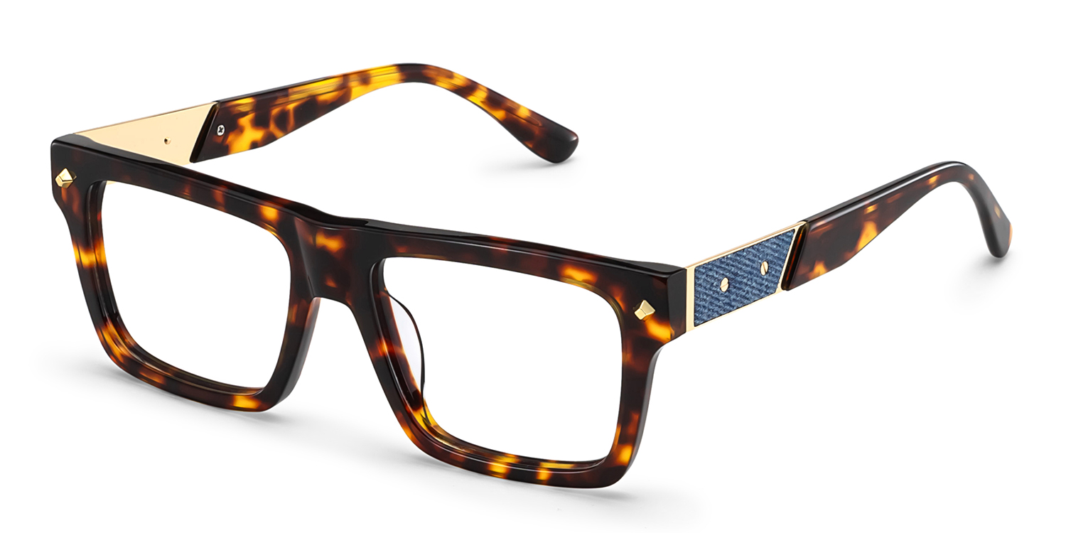 Trent Eyeglasses in Rectangle Tortoise Frame | ZEELOOL UK3