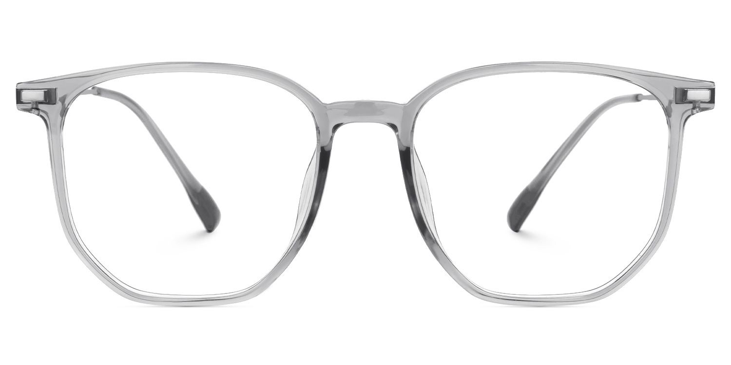 Bianca Mixed-Materials Geometric Gray Frame Glasses | ZEELOOL UK0