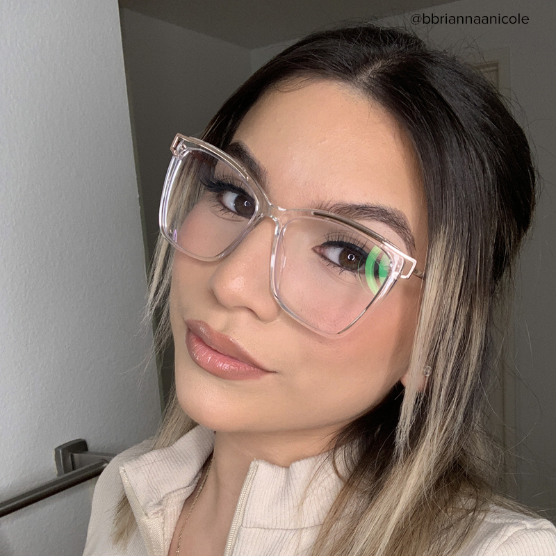 Krystle Square Crystal Frame Glasses | ZEELOOL UK7