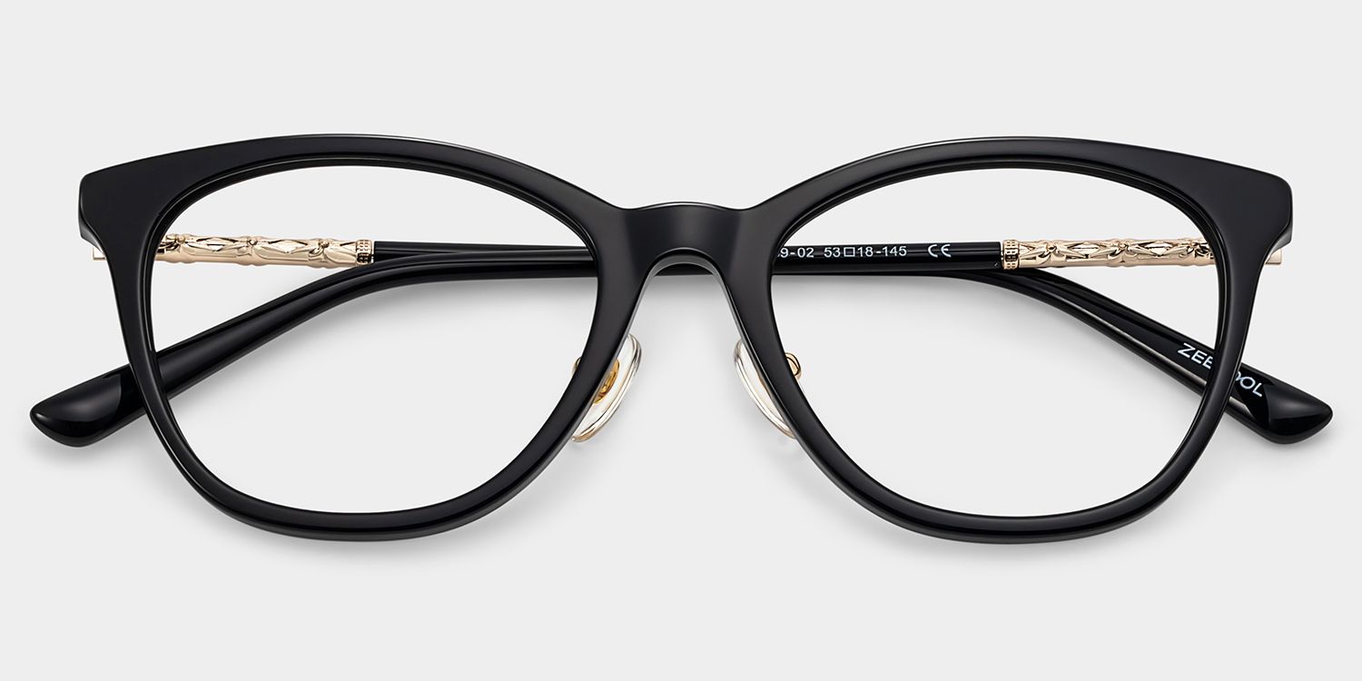 April Black Frame Glasses with Cat eye Frame Online | ZEELOOL2