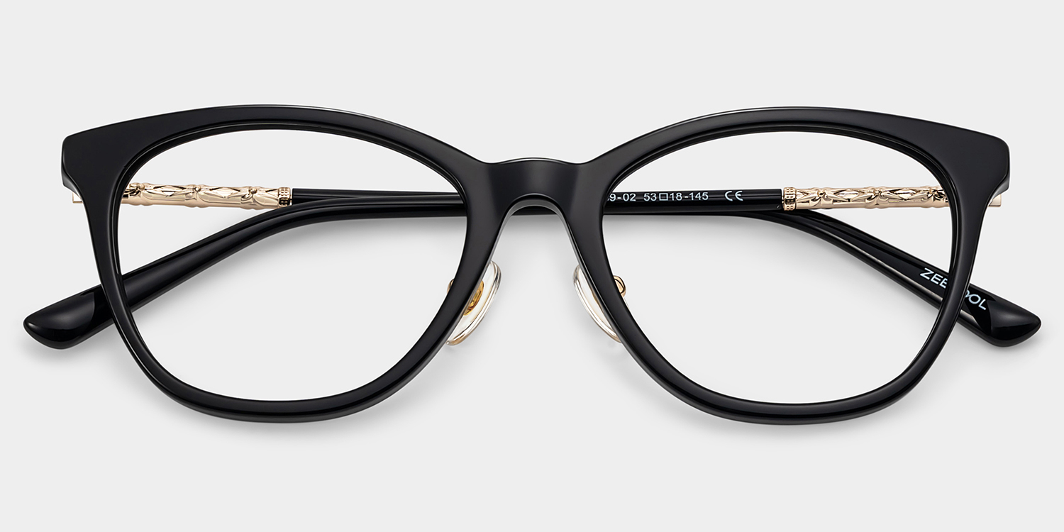 April Black Frame Glasses with Cat eye Frame Online | ZEELOOL2