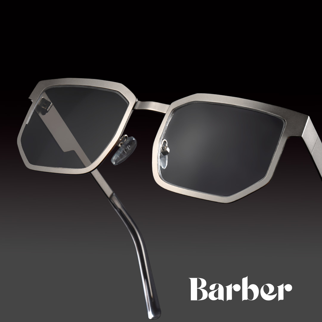 Barber Geometric Silver Glasses0