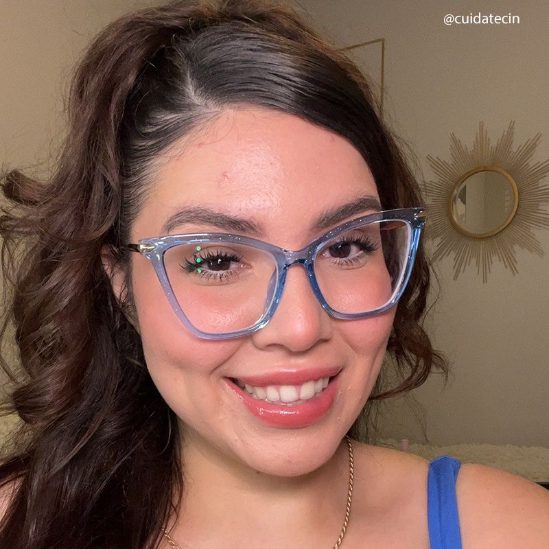 Hilary Butterfly Blue Glasses | Zeelool Glasses5