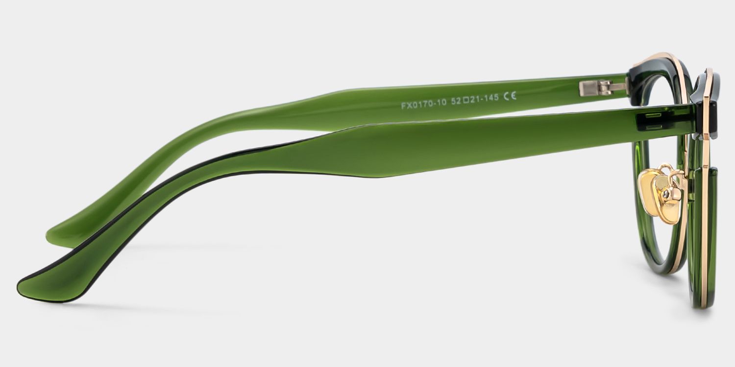 Laraine Cateye Green Eyeglasses & Metal Frames3