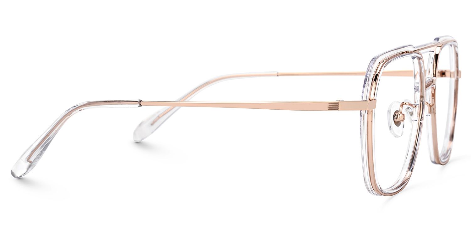 Clear Vergie Aviator Frame Eyeglasses | ZEELOOL UK2