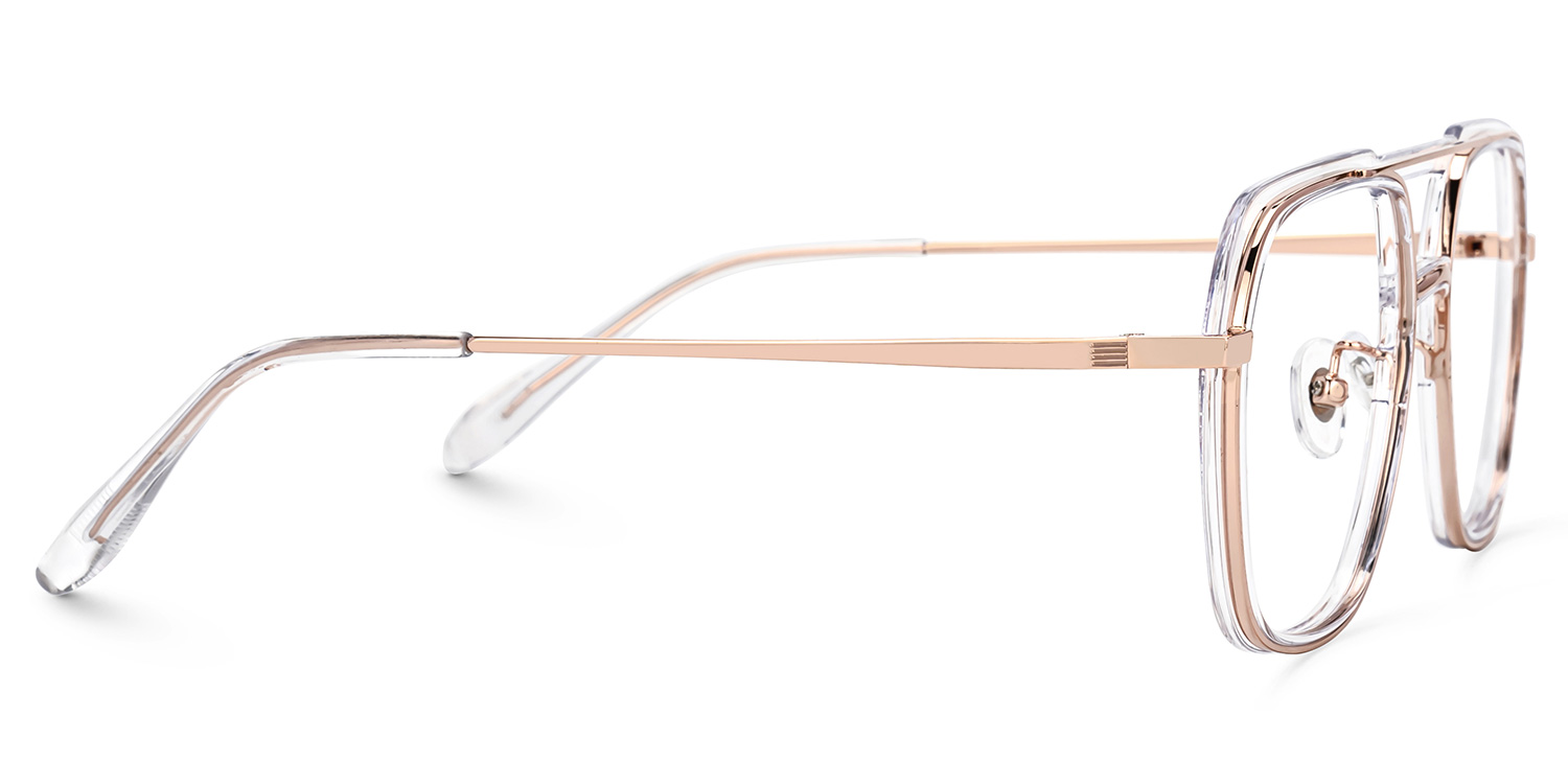 Clear Vergie Aviator Frame Eyeglasses | ZEELOOL UK2