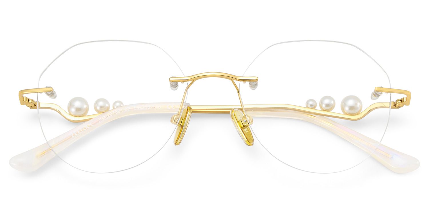 Wyatt Eyeglasses in GeometricGold Frame | ZEELOOL UK3