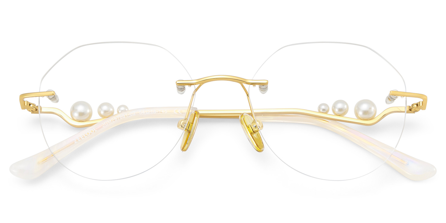 Wyatt Eyeglasses in GeometricGold Frame | ZEELOOL UK3