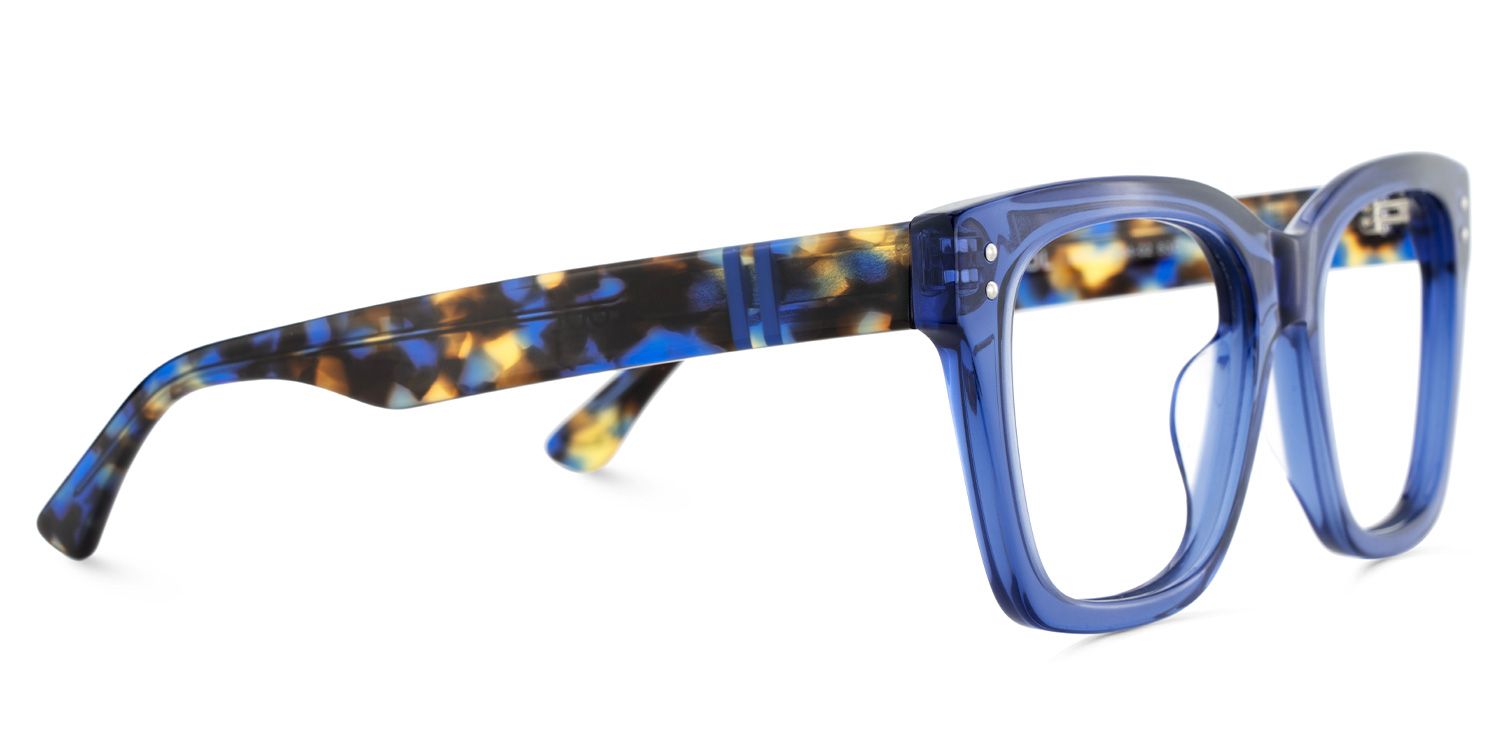 Gaydeh Transparent Blue Glasses With Rectangle Shape | ZEELOOL UK4