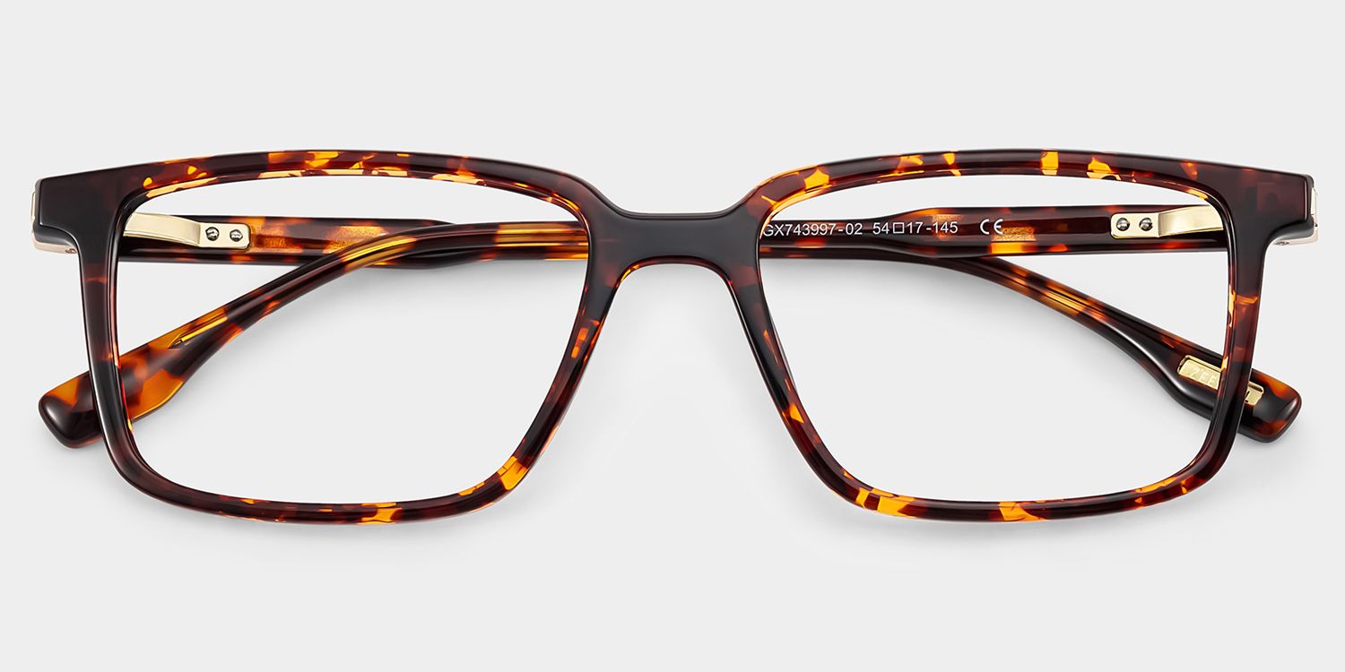 Cyrus Long Rectangle Glasses in Tortoise Frames | ZEELOOL UK2
