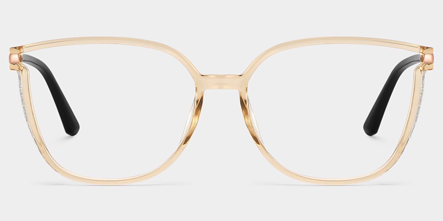 Annalisa Square Beige Thin Frame Glasses | Zeelool0