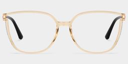 Annalisa Beige Square Glasses0