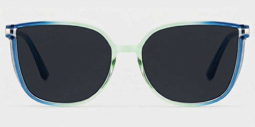 Rodz Blue-Green Square Sunglasses