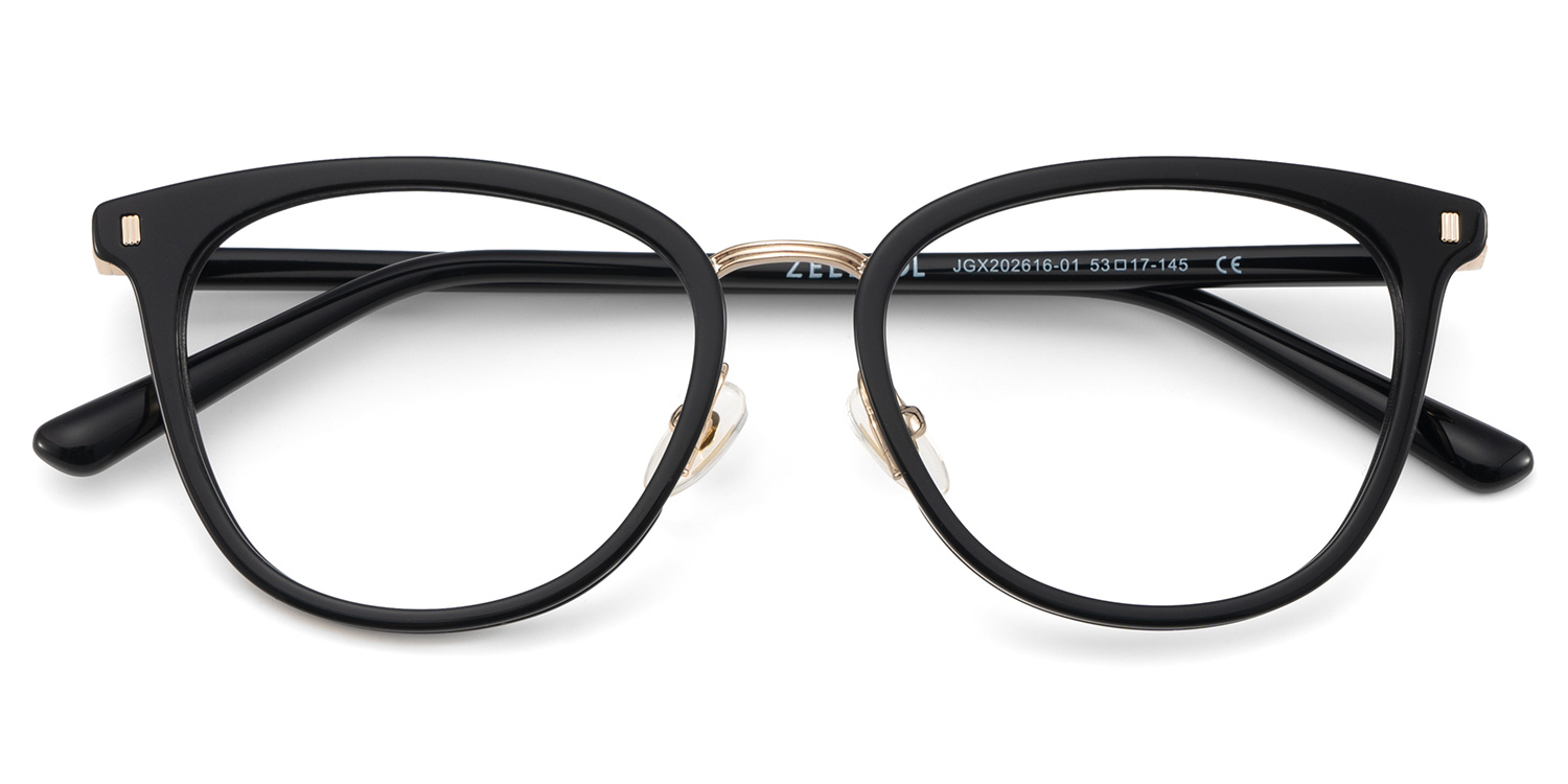 Caden Eyeglasses in Round Black Frame | ZEELOOL UK3