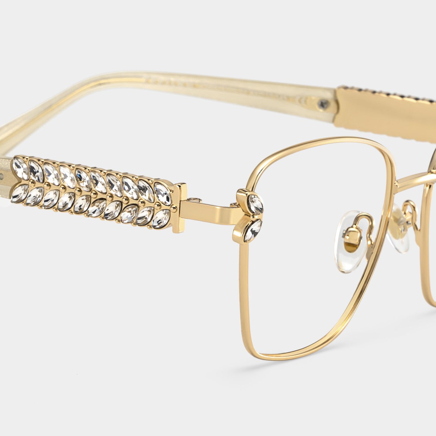 Rectangle Gold Eyeglasses- Ellie Metal Frame Glasses4