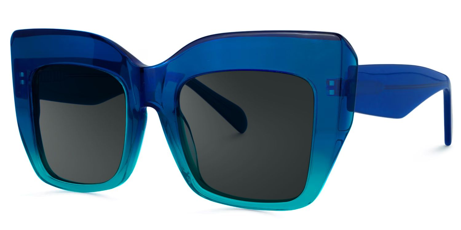 Charmaine Blue-Green Square Sunglasses to Frame Your Face | ZEELOOL UK1