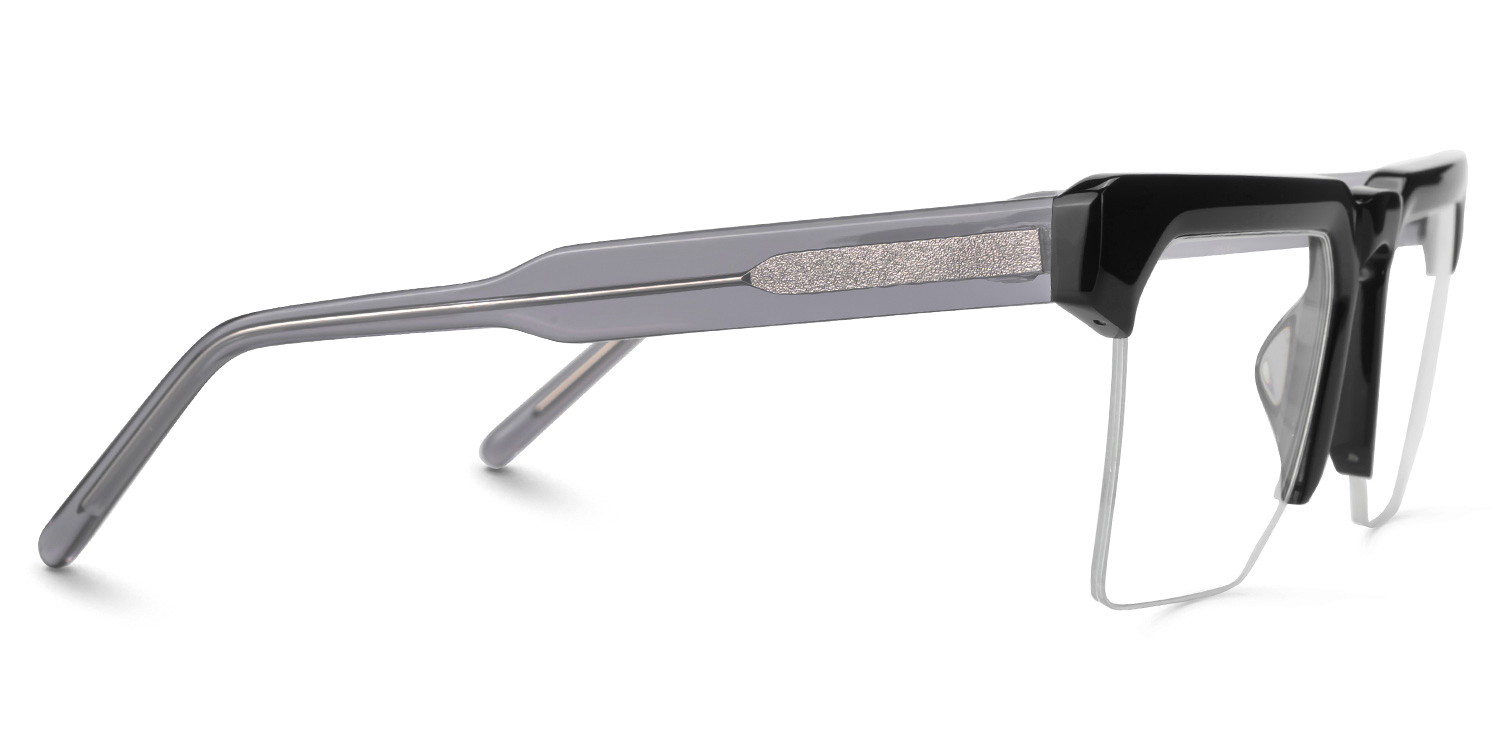 Myles Designer Eyeglasses in Browline Black Frame2