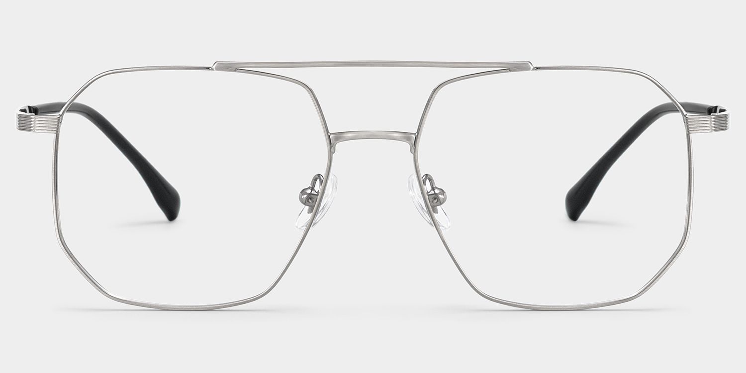 Logan Silver Frame Glasses with Aviator Frame Online | ZEELOOL1