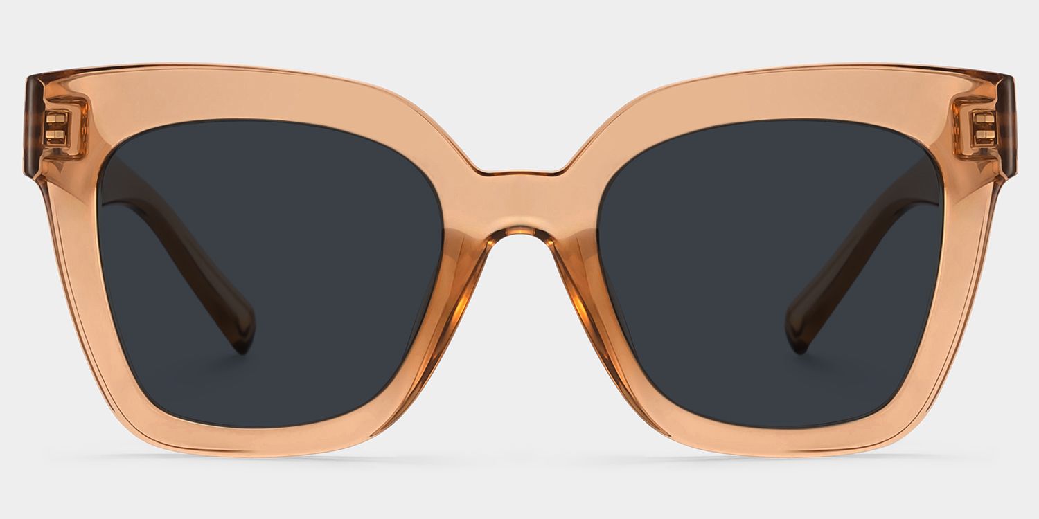 Square Malcolm Sunglasses with Beige Frames0