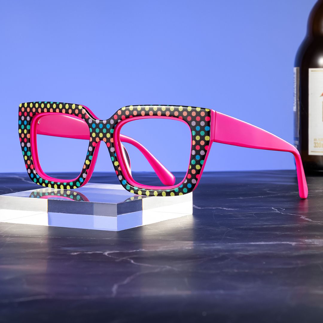 Kent Acetate Rainbow Frame Glasses with Square Shape | ZEELOOL UK1
