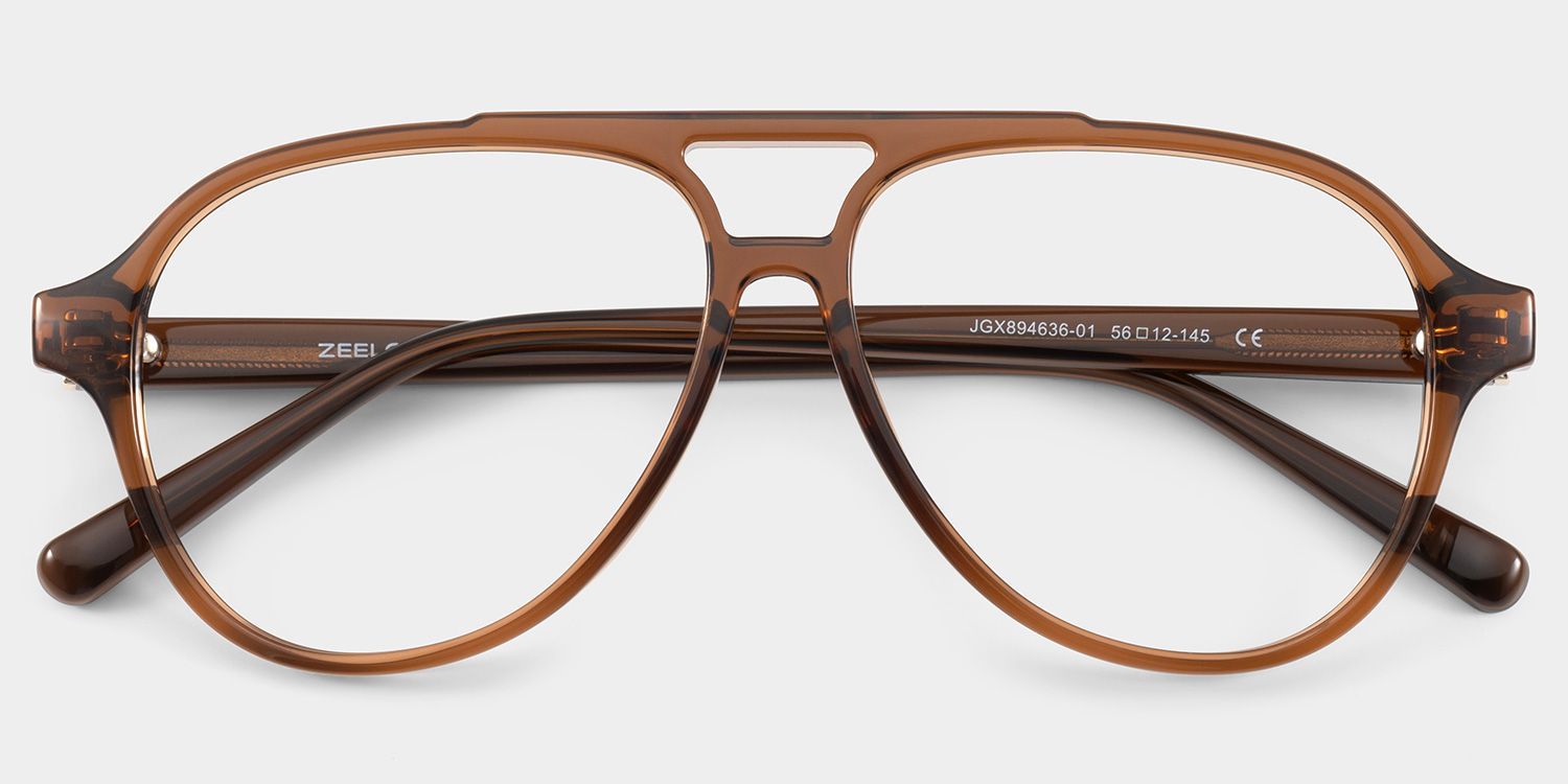 Drew Brown and Orange Aviator Glasses for Women | ZEELOOL2