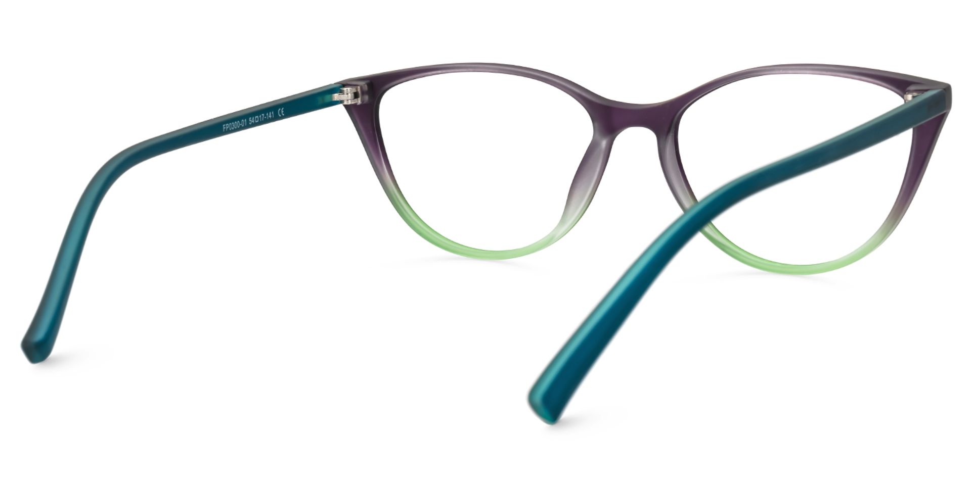 Lucy Cat-Eye Purple-Green Frame Glasses | ZEELOOL UK3