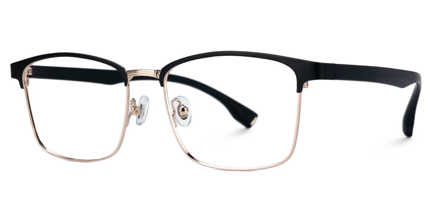 ZEELOOL Keychell Browline Black Glasses