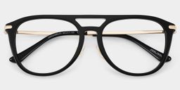 Isabelle Black Aviator Glasses1