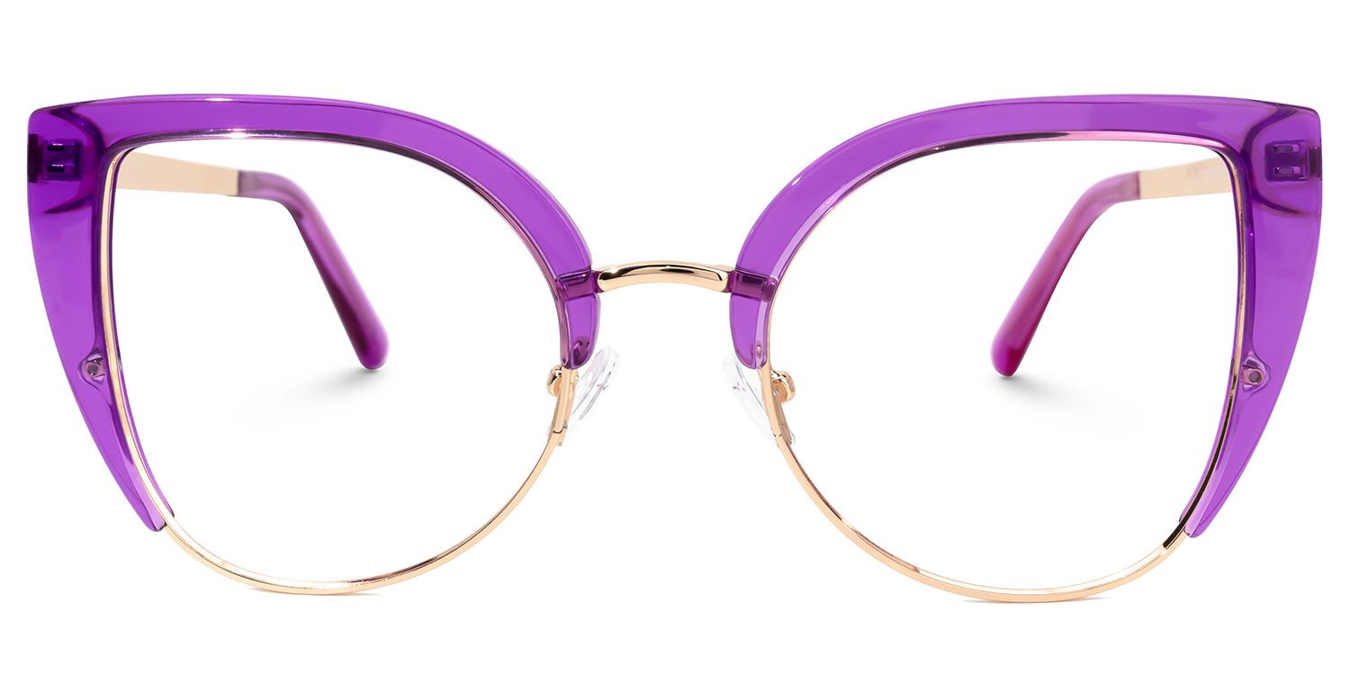 Brewer Cateye Purple Eyeglasses with Translucent Frame0