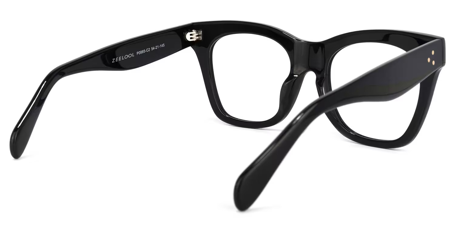 Gordon Rectangle Black Glasses5