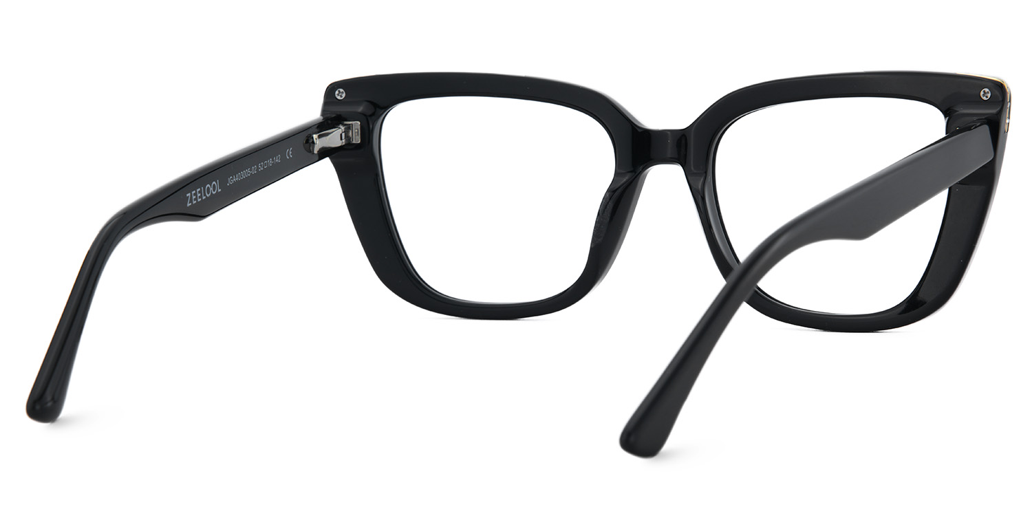 Lannez Rectangle Black Glasses5
